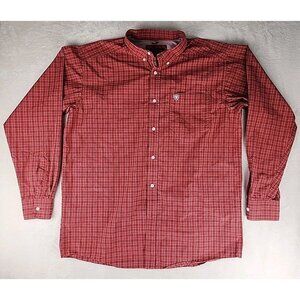 Ariat Pro Series Shirt Mens Red Check Western Cowboy Long Sleeve Button Down